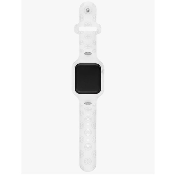 Tory Burch Apple Watch Band 41mm White Silicone Strap The T Monogram TBS0117 - Picture 10 of 12